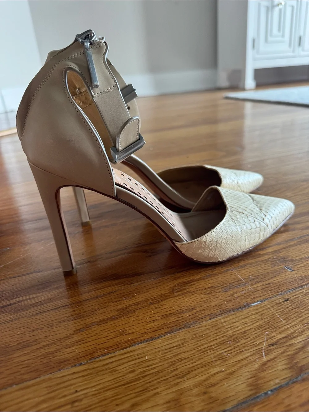 Dolce Vita Two-Tone Pointed-Toe Ankle-Strap Heels - Picture 6 of 8